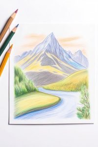30 Colored Pencil Drawing Mountain Ideas for Stunning Landscape Art