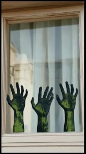 Zombie Hand Window 22 Halloween Window Painting Ideas to Spook Up Your Home