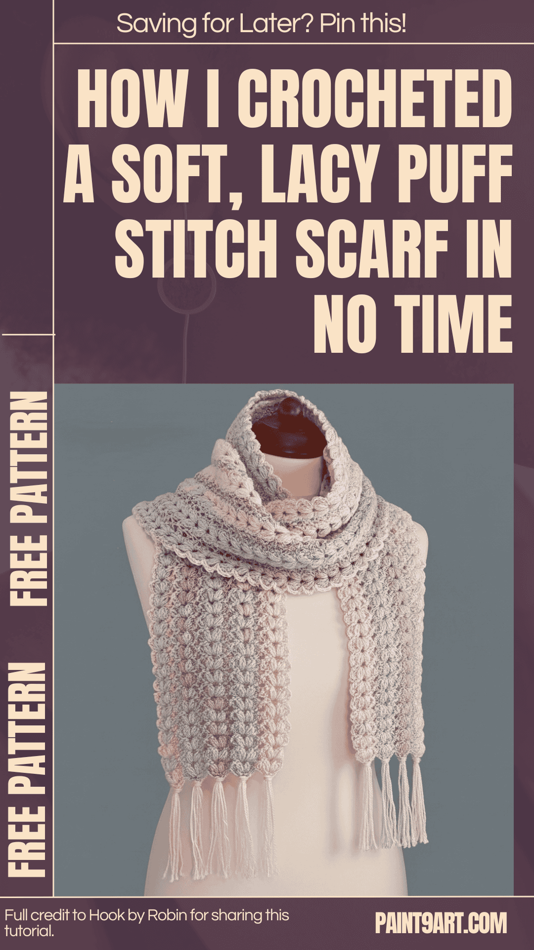 Puff Stitch Mile-A-Minute Scarf crochet pattern